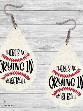 There's No Crying in Baseball Earrings: Hypoallergenic